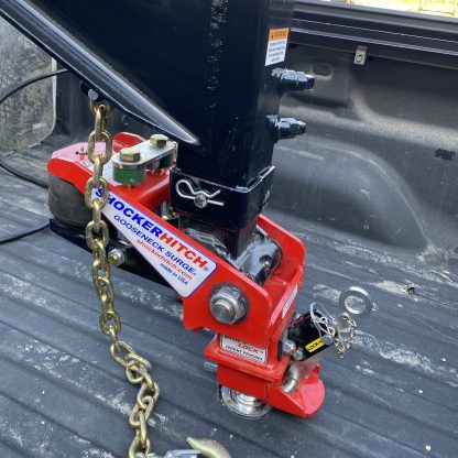 Shocker Gooseneck Air Hitch - 100MM Square Stem - Straight Pin Installed