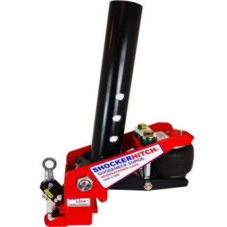 Shocker Gooseneck Surge Air Hitch & Coupler (Round Stem & Angled Pin Holes)