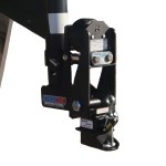 Shocker Gooseneck Surge Air Hitch & 9" Offset Coupler - Installed on Lakota Horse Trailer - Round Stem - Angled Pin Hole