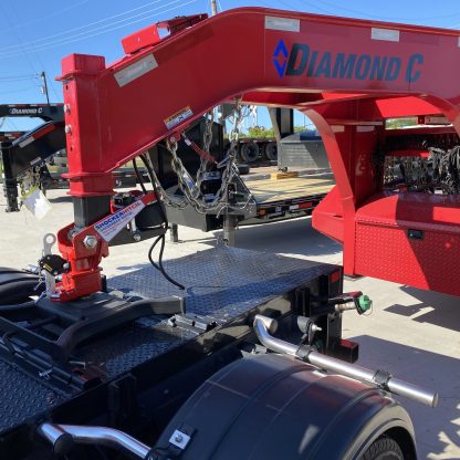 Shocker 40k Gooseneck Surge Hitch Installed on Diamond C Trailer