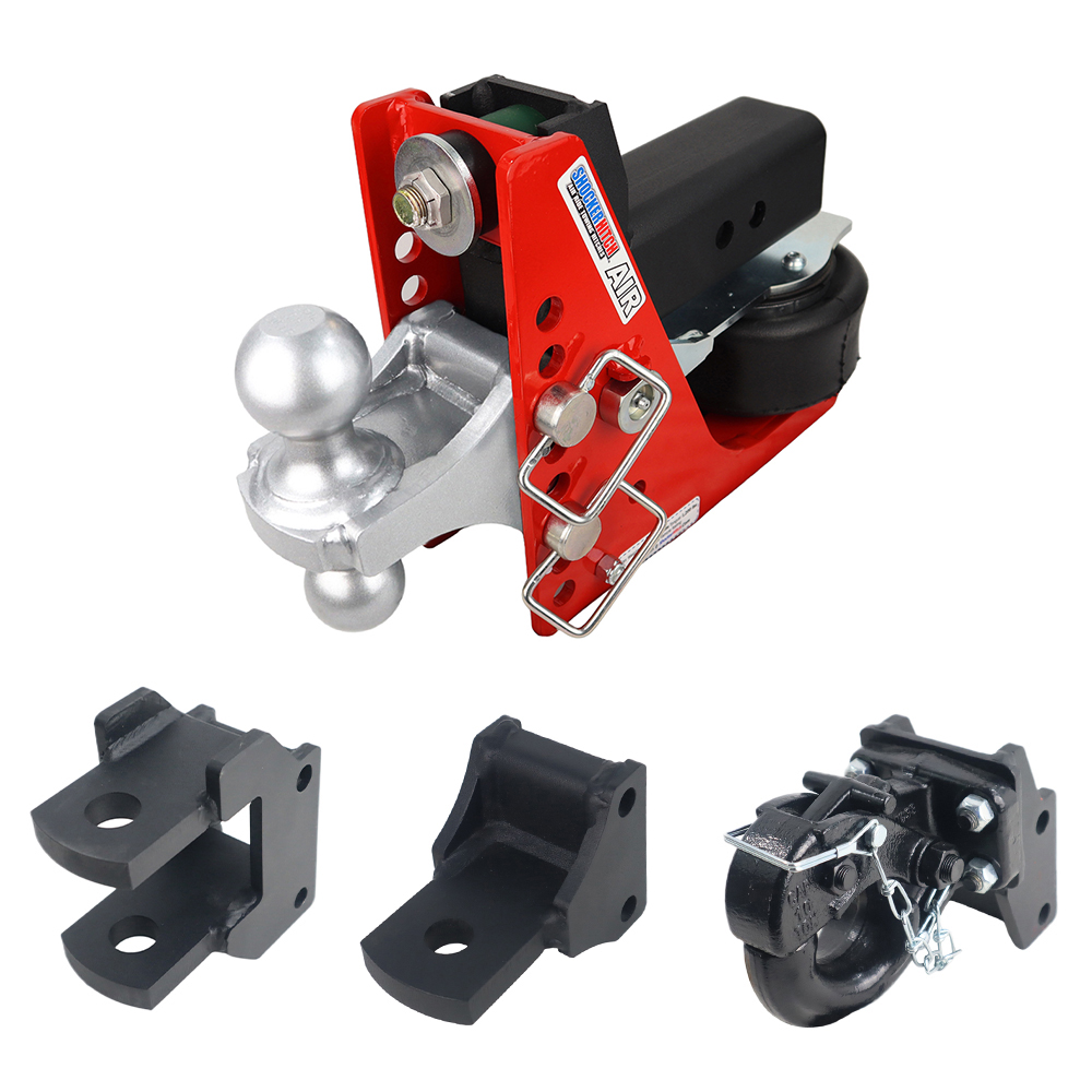 Shocker 12K Air Bumper Hitch Farm Mount Towing Kit with Pintle Hook, Clevis Pin, Standard Drawbar and Silver Combo Ball Mount - 3" Shank