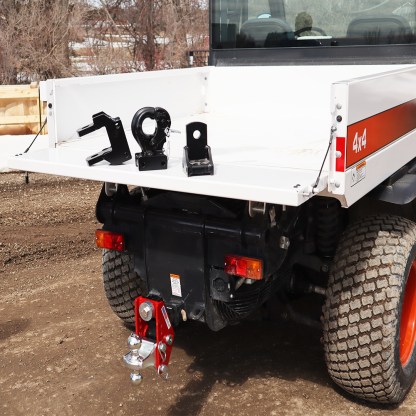 Shocker Impact Cushion Hitch Standard Farm Package Installed on Bobcat