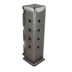 4.5" Square Gooseneck Sleeve with Set Bolts for Diamond C Telecoupler - 5" OD x 4.5" ID x 20" Tall - SH-GN45P-DC - Back