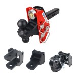 Shocker 12K Impact Cushion Bumper Hitch Farm Mount Towing Kit with Pintle Hook, Clevis Pin, Standard Drawbar and Black Combo Ball Mount