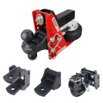 Shocker 20K HD Air Bumper Hitch Farm Mount Towing Kit with Pintle Hook, Clevis Pin, Standard Drawbar & Black Combo Ball Mount