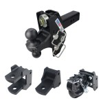 Shocker 20K Impact Max Cushion Hitch Farm Mount Towing Kit with Pintle Hook, Clevis Pin, Standard Drawbar & Black Combo Ball Mount