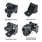 Shocker Hitch Farm Kit Mounts - (Black Combo Ball, Standard Drawbar, Clevis Pin, Pintle Hook)