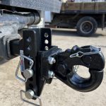 Shocker XR Adjustable Pintle Hitch Installed - Close Up