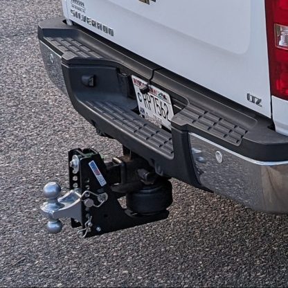 Shocker Max Black Air Hitch Installed on Chevy Silverado