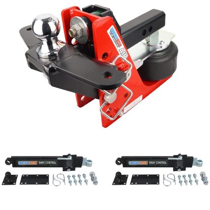 Shocker 12K Air Hitch with Sway Tab Raised Ball Mount with 2" Ball and Dual Sway Control Towing Kit - For 2" Receiver