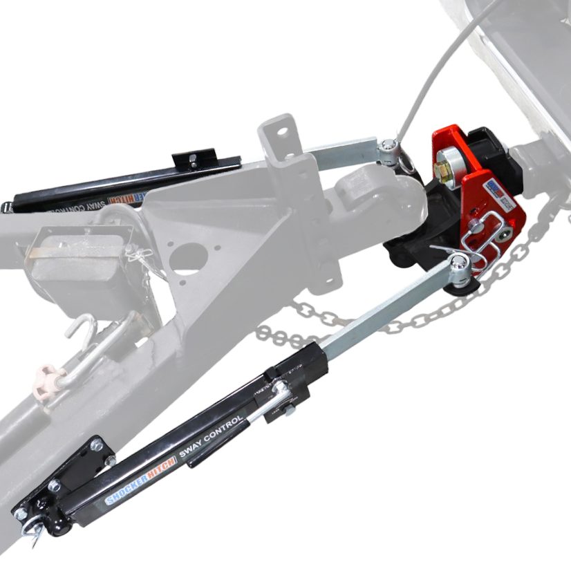 Shocker 12K Impact Cushion Hitch and Black Combo Ball Sway Tab Mount with Dual Friction Sway Arm Kits