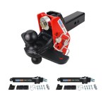 Shocker 12K Impact Cushion Hitch with Black Sway Tab Combo Ball and Dual Sway Control Towing Kit - For 2-1-2 Receiver