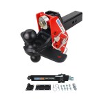 Shocker 12K Impact Cushion Hitch with Black Sway Tab Combo Ball and Sway Control Towing Kit - For 2-1-2 Receiver