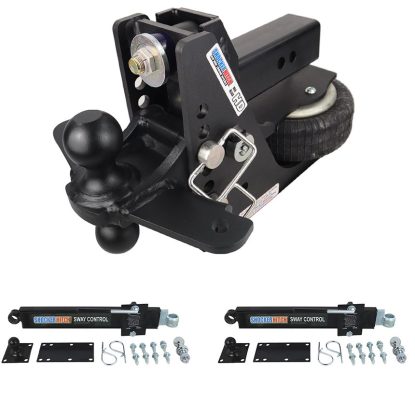 Shocker 20K HD Max Black Air Hitch with Black Sway Tab Combo Ball and Dual Sway Control Towing Kit - For 2-1/2 Receiver