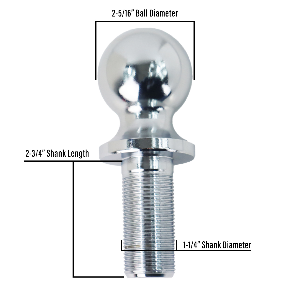 Shocker 2-5/16" Hitch Ball w/ 1-1/4" Diameter Shank