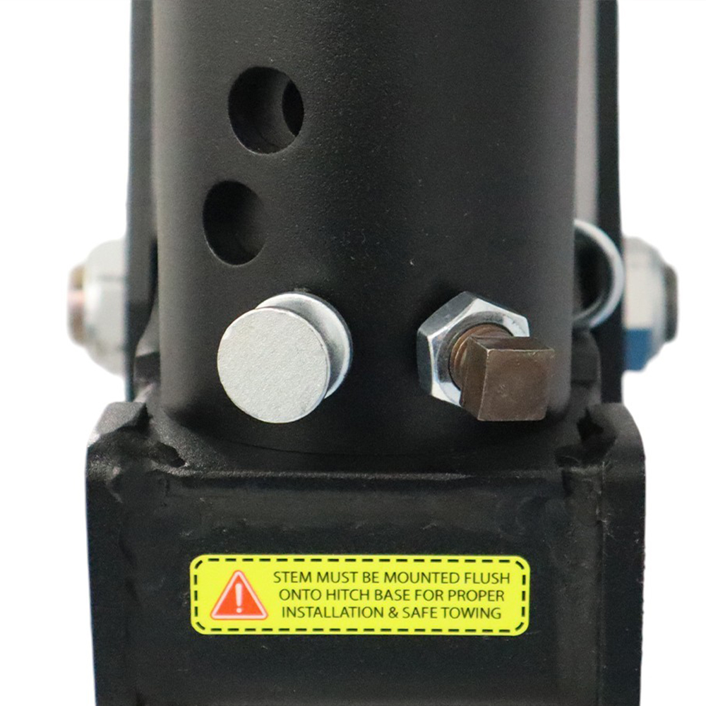 Shocker Multi-Fit Round Gooseneck Hitch - Patent Pending Design for Straight Pin Hole to up to 30 Degree Pin Angle