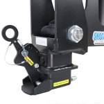 Patented Dual Latching Gooseneck 9" Offset Shift Lock Coupler Captures Both Sides of Ball (Shown Locked)