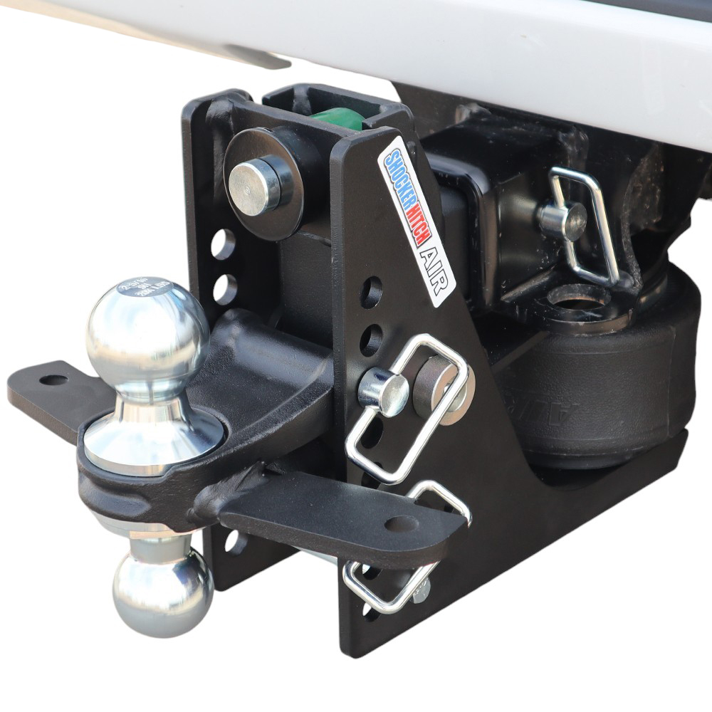 14K Max Black Air Hitch & Chrome Sway Tab Combo Ball Installed