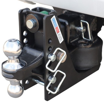 Shocker 14K Max Black Air Bumper Hitch with Chrome Combo Ball Mount - Installed