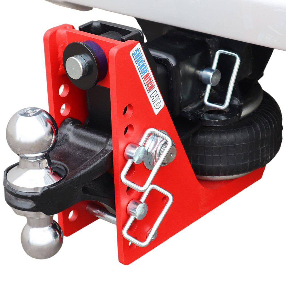 Shocker 20K HD Air Bumper Hitch with Chrome Combo Ball Mount - Installed
