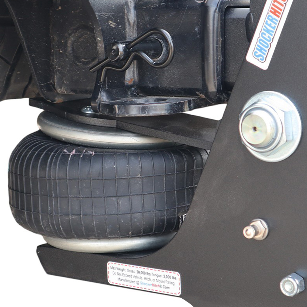 Built in Air Ride Absorbs Bumps, Tugs & Jerks - Super Drop Air Hitch - Fully Adjustable