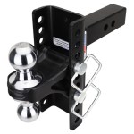 Shocker XR Channel Drop Hitch - Chrome Combo Balls - Fits 2" Receiver - 10 Hole Frame