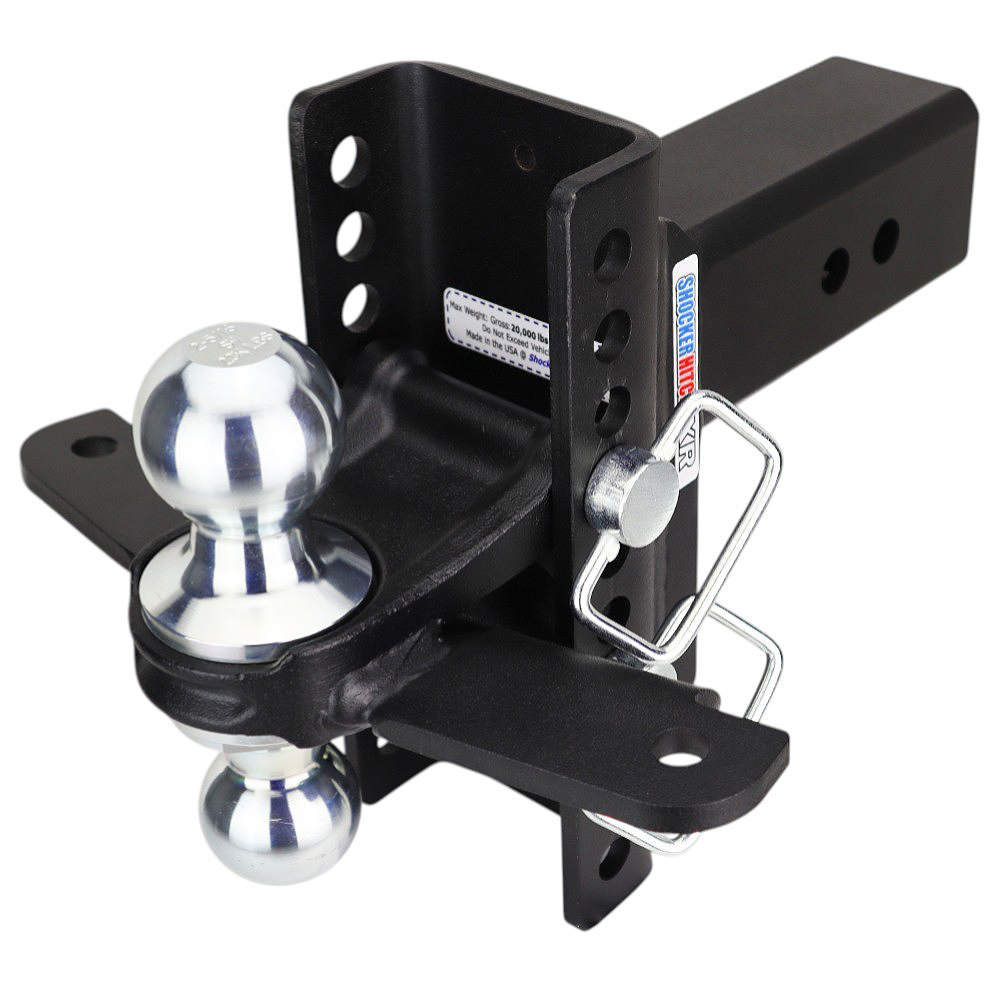 Shocker XR Hitch & Chrome Combo Balls with Sway Tabs - 10 -Hole - For 3" Receiver