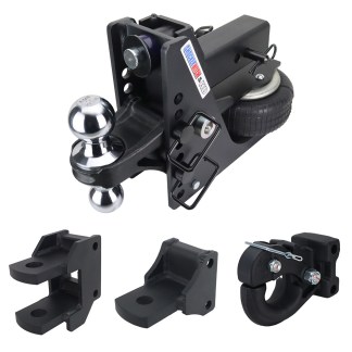 HD Max Black Air Hitch & Farm Mount Kit - Chrome Combo Ball, Pintle, Drawbar & Clevis