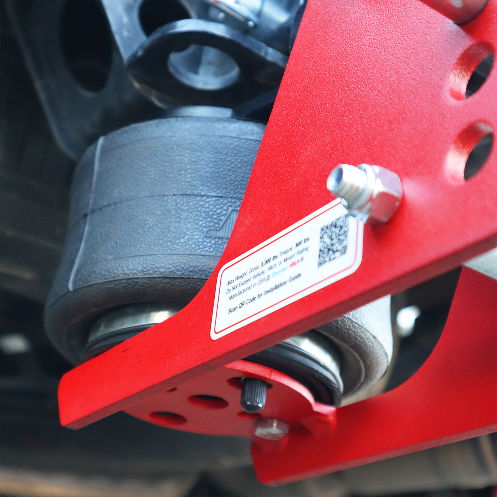 Adjust Pressure w/ Under Frame Air Valve on Sport Hitch