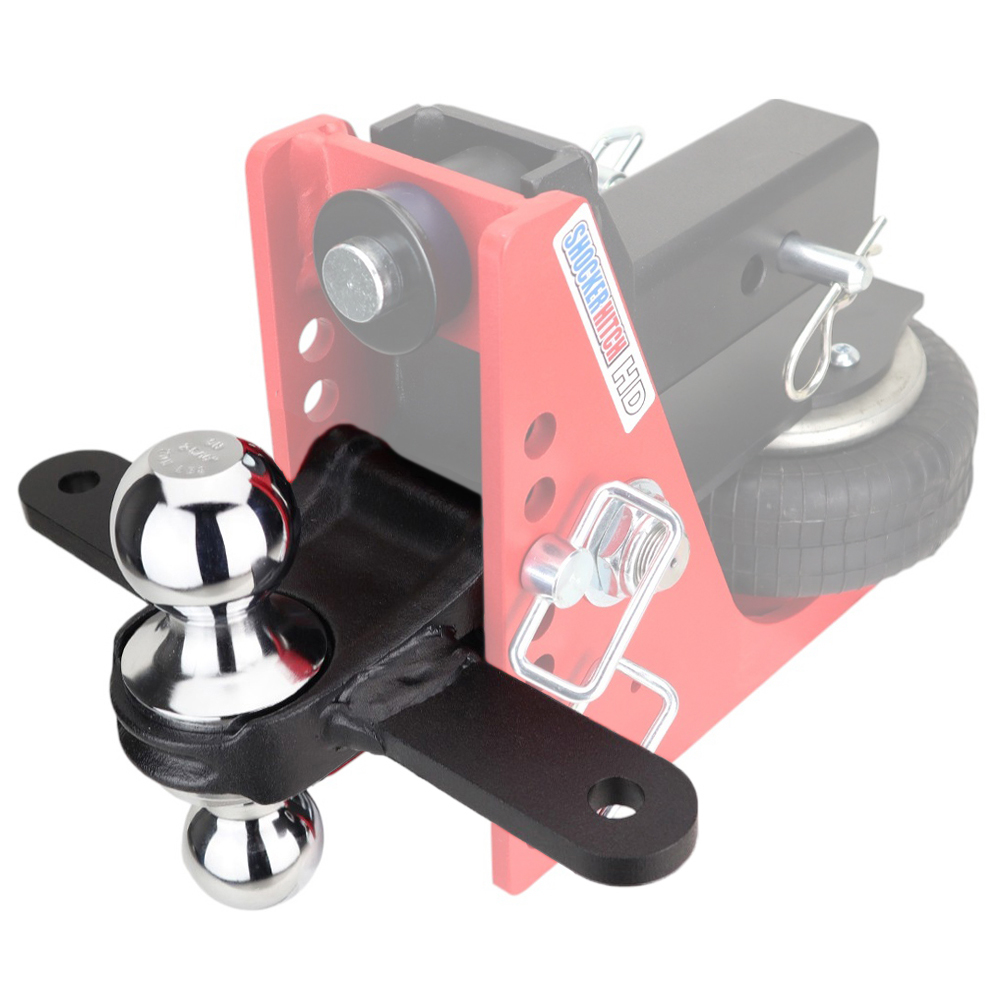 Shocker Chrome Combo Ball Attachment with Sway Tabs on HD Air Hitch SH-340C-SC