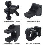 Shocker Farm Mounts Kit - (Black Combo Ball, Drawbar, Clevis Pin, Pintle) SH-FTK-BLK
