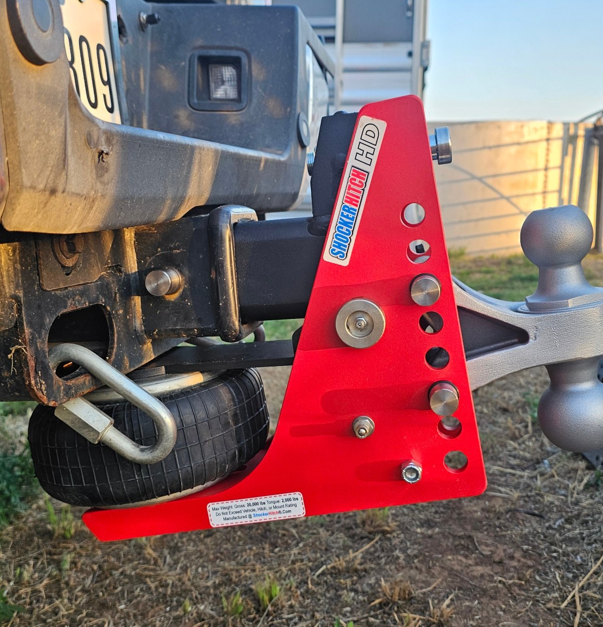 HD Air Hitch - Silver Combo Installed with Bullet Pins
