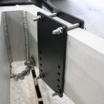 Backside View of Shocker Clamp on Frame Mount Bracket for Sway Control Friction Arm Bar