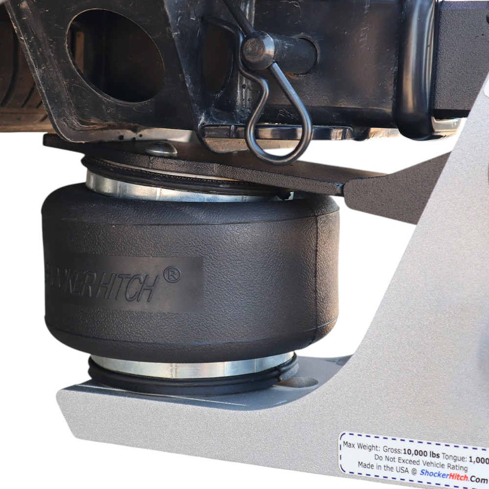 Built in Air Ride Absorbs Bumps, Tugs & Jerks - 10K Air Hitch - Fully Adjustable