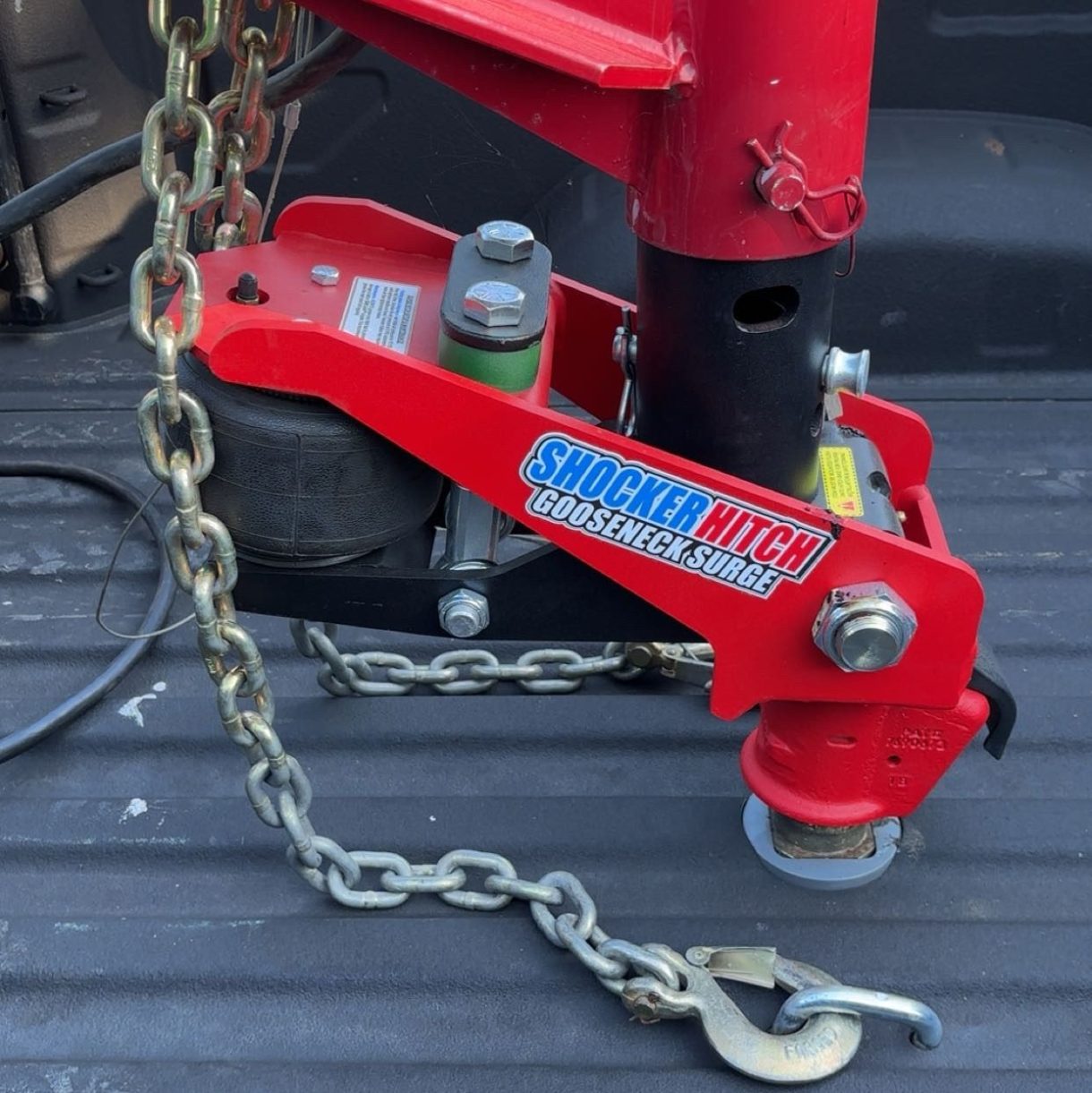 Gooseneck Air Hitch with Demco Coupler Installed