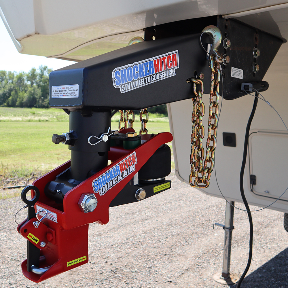 Quick Air 5th Wheel to Gooseneck with Shift Lock Coupler & Chains