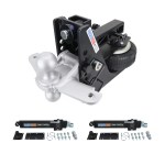 Shocker HD Max Black Air Hitch Silver Combo Ball & Sway Control Towing Kit - 2" Receiver
