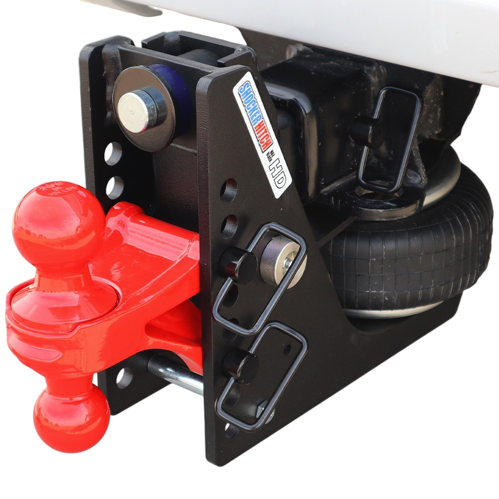 HD Max Black Air Hitch & Red Combo Ball Installed