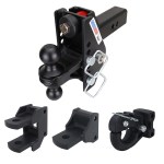 Impact Max Cushion Hitch Farm Kit - Black Combo, Pintle, Drawbar & Clevis Fits 2-1/2" Receiver