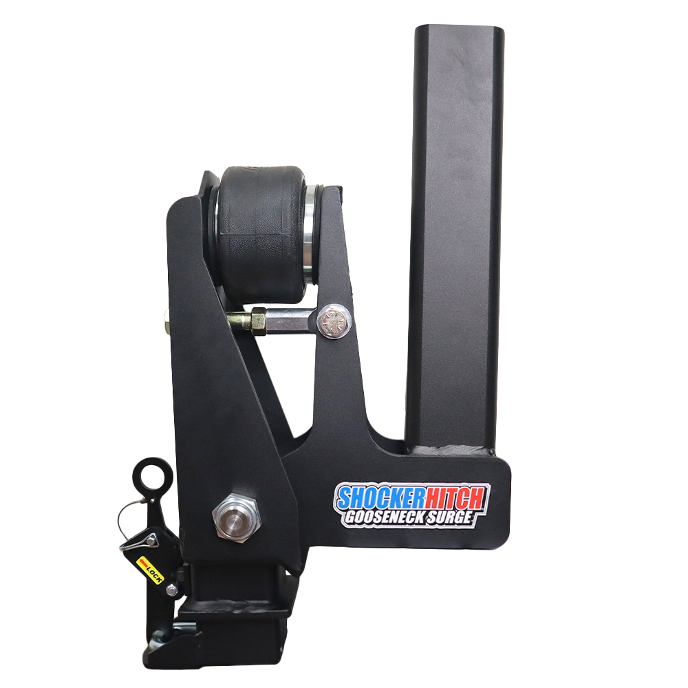 Shocker Gooseneck Air Hitch & 9" Extension Coupler for 2-5/16" Ball - Side (Square Stem - Blank - No Pin Holes)