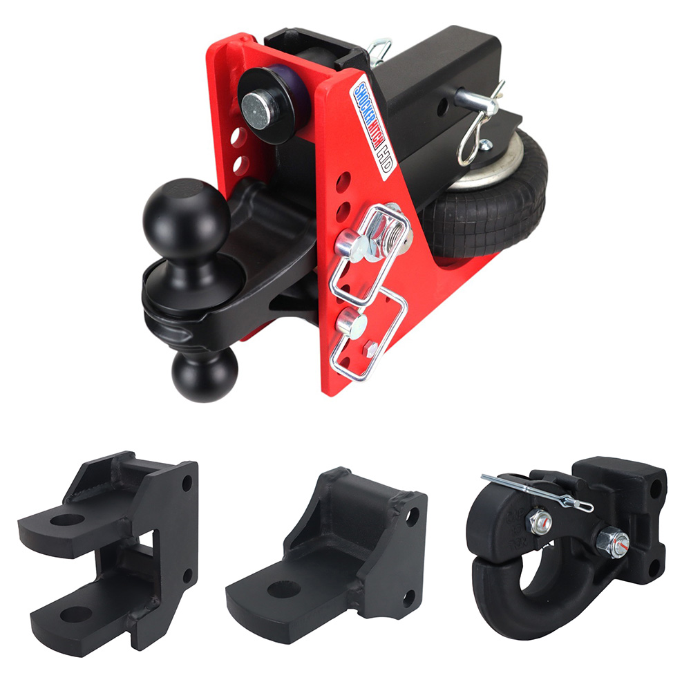 Shocker HD Air Hitch & Farm Mount Kit - Black Combo Ball, Pintle, Drawbar & Clevis
