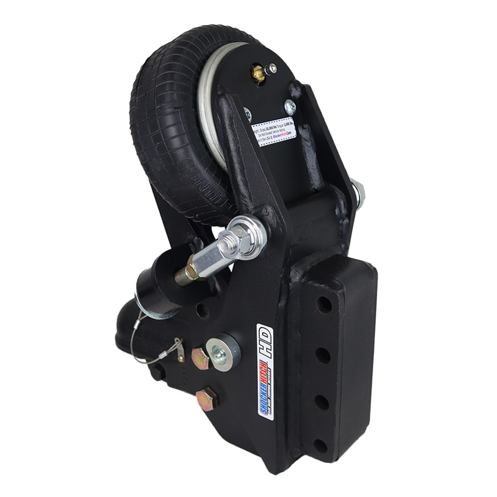 Shocker HD Tongue Mount Air Hitch & 20K Wallace Coupler - Vertical Channel Mount - Rear