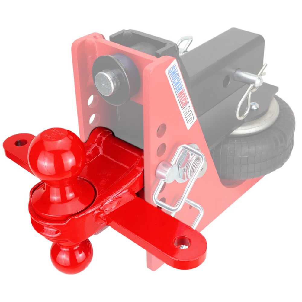 Shocker Red Combo Ball Mount with Sway Tabs Attachment Air Hitch SH-340RED-SC