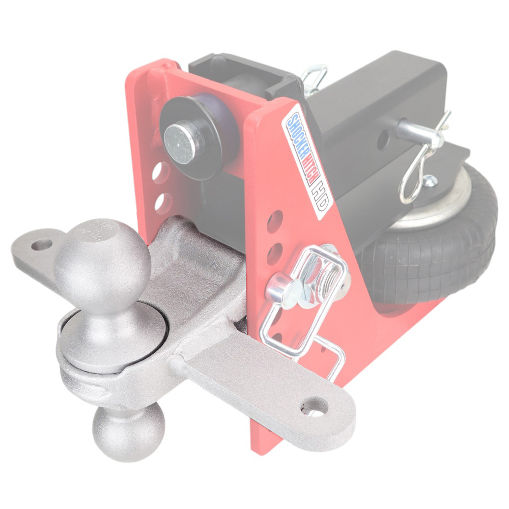 Shocker Silver Combo Ball Attachment with Sway Tabs on HD Air Hitch SH-340SC