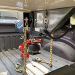 Shocker Quick Air 5th to Gooseneck Kit - Hooked Up - Rear View on F150 with 5'8" Bed