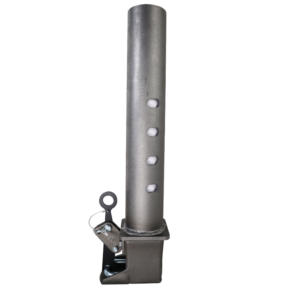 Shocker Gooseneck Round Stem with Angled Pin Holes & Shift Lock Coupler - Raw Steel