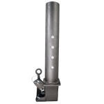 Shocker Gooseneck Round Stem with Straight Pin Holes & Shift Lock Coupler - Raw Steel