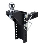 Shocker XR Raised Hitch with 2" Ball - For 2" Receiver - 10-Hole Channel