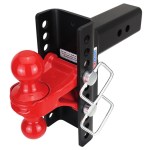 Shocker XR Channel Drop Hitch - Red Combo Balls - Fits 2-1/2" Receiver - 10 Hole Frame