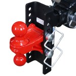Shocker XR Hitch with Red Combo Ball- 10-Hole Channel - Installed
